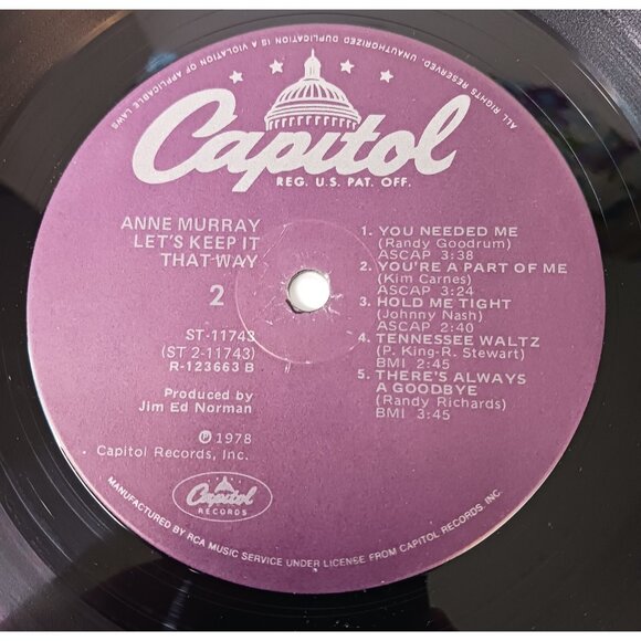 Anne Murray Let's Keep It That Way Vinyl Record VTG 1978 R-123663 Tested VG+ - Picture 9 of 11
